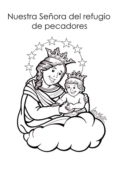 DIBUJO Nuestra Señora del refugio de pecadores Educacion Religiosa