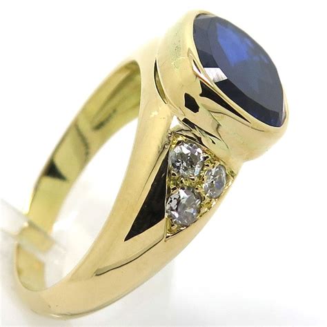 Bague Chevali Re Saphir De Ceylan Bleu Intense Naturel Non Chauff