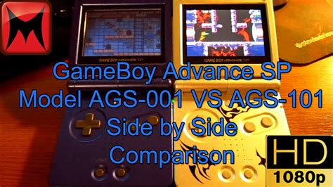 GameBoy Advance SP Model AGS 001 VS AGS 101 Differences Comparison And