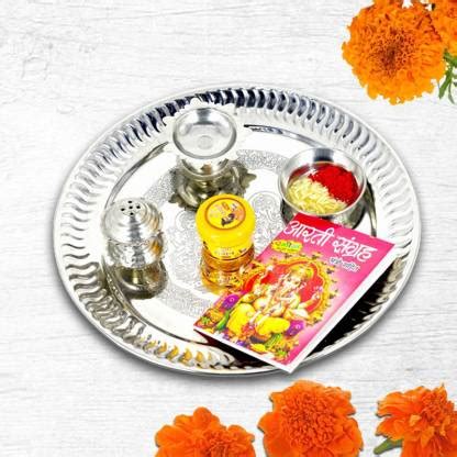 ME&YOU Pooja thali for Diwali, Navratri, Dhanteras, Bhaidooj (9 Inch ...