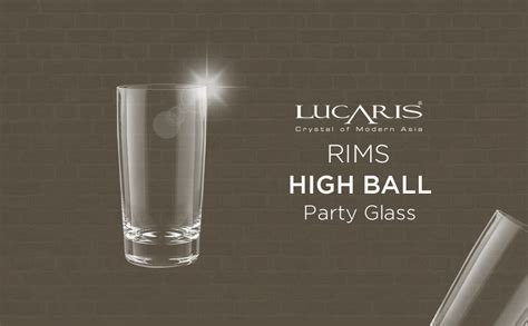 Buy LUCARIS Rims Wine Glass Set High Ball 345 Ml Party Glasses Set Of 6