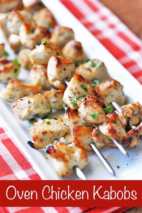 Tasty Chicken Kabobs Are Baked In The Oven Then Finished Under The