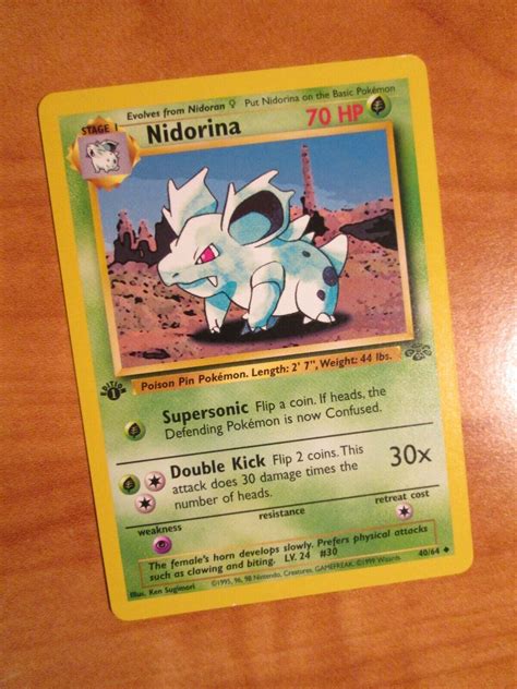 1st Edition Jungle Set Nidorina 40 64 Pokemon Card Values MAVIN