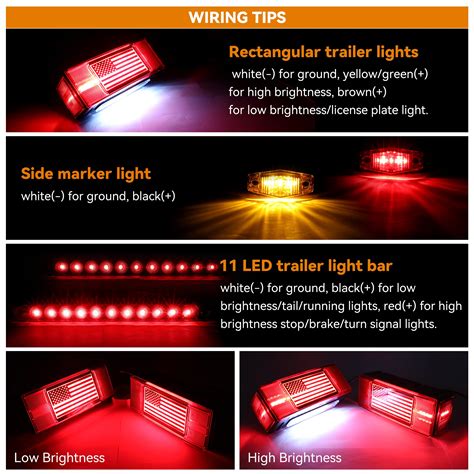 Rvzone Led Trailer Lights Kit For Utility Trailer Ip68 Submersible Boat Trailer