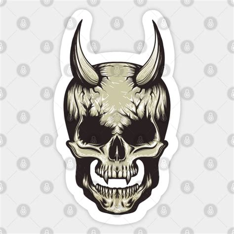 Devil Skull Illustration Vector Sticker Teepublic