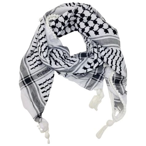 Black White Arab Cafia Keffiyeh Middle Eastern Shemagh Scarf Wrap