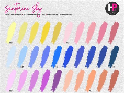 Color Swatches Santorini Sky Procreate Palette Adobe Color Palette