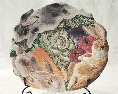 Fitz And Floyd Bunny Rabbit Plate Etsy