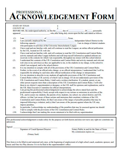 Free 20 Acknowledgement Form Samples In Pdf Ms Word