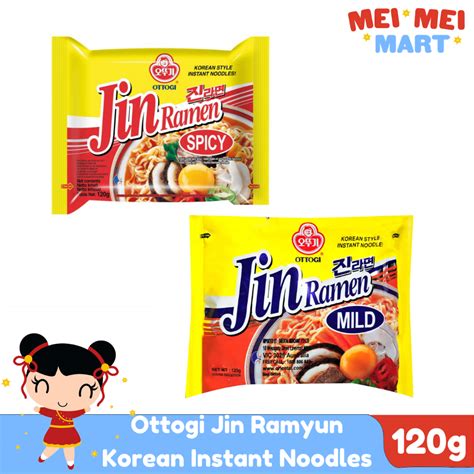 Ottogi Jin Ramen Ramyun Korean Instant Noodles Mild Hot G Shopee Philippines