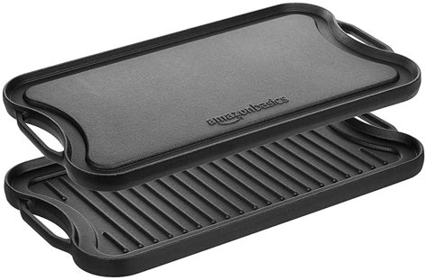 Amazonbasics Pre Seasoned Cast Iron Reversible Grillgriddle Kitchen And Dining