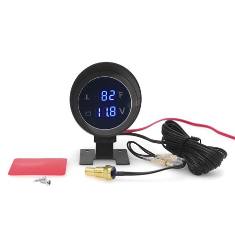 In Mm Car Truck Water Temp Gauge Digital Led Voltmeter Meter With