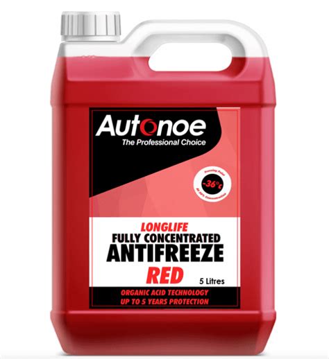 Antifreeze Red Oat Concentrated 5 Litre Autonoe Afr5 Moq 4 Garage