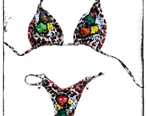 Adjustable Cheetah Thong Bikini Etsy