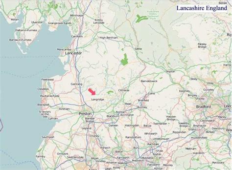 A Map of Lancashire England. Lancashire UK Map