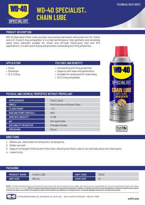 Km Lighting Product Wd 40 Specialist Chain Lube 360ml