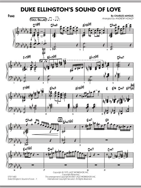 Duke Ellingtons Sound Of Love Piano By Andrew Homzy Sheet Music For