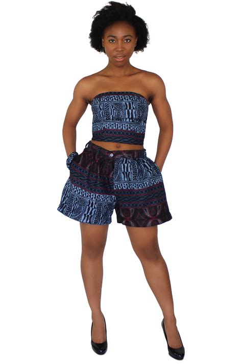 Bamileke Tribe African Print Crop Top Afrilege