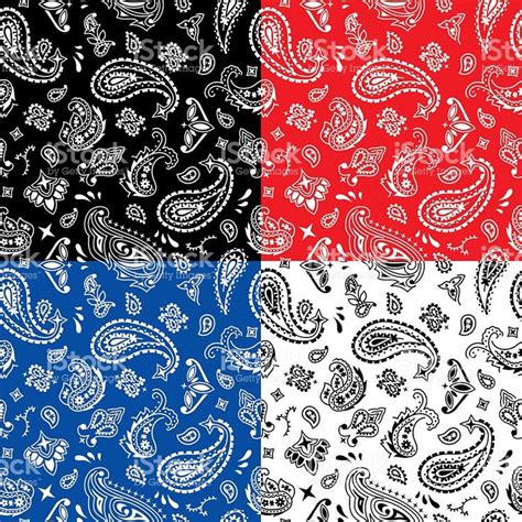 Seamless Bandana Pattern In 4 Color Versions Bandana Design Pattern