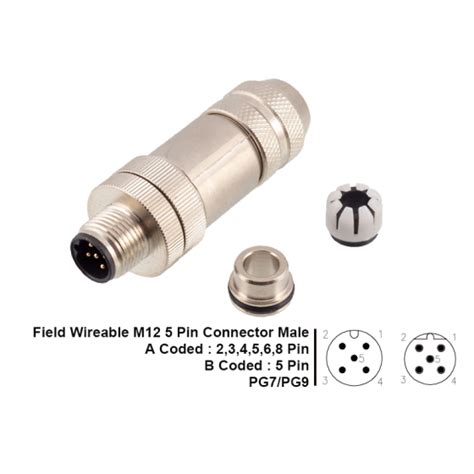 Connector M12 5 Pin A Coded B Coded C Coded Shine Industry