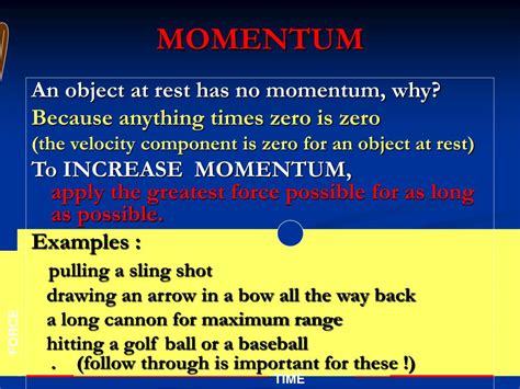 PPT - Momentum = mass x velocity The equation for momentum is written ...