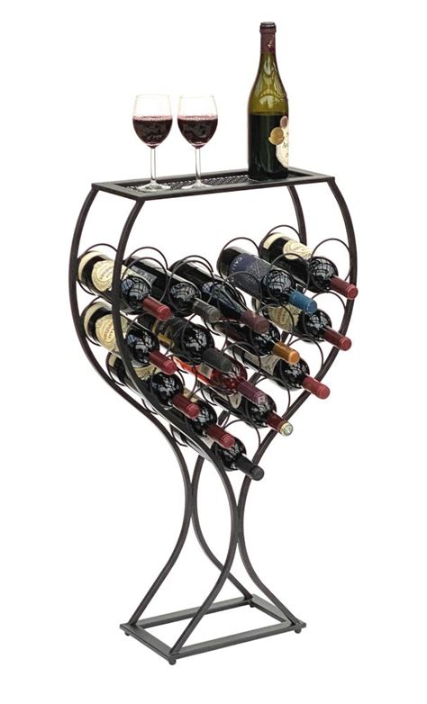 Weinregal Weinglas Design Metall Schwarz Flaschenregal Stehend Cm