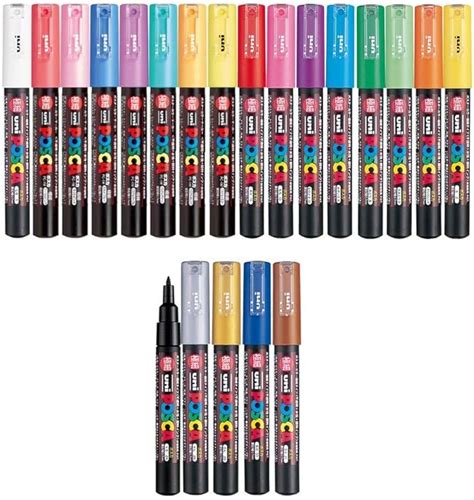 Markers Uni Posca Paint Marker Pens PC 3M Full Professional Set Of 32