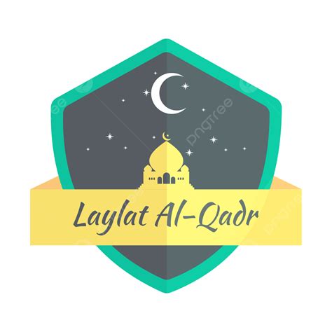 Laylat Al Qadr Badge Shield Shape Vector Element Graphic Religious