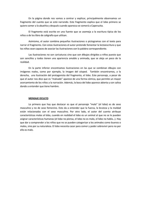 An Lisis De Mensaje Oculto Cuento Caperucita Roja Pdf