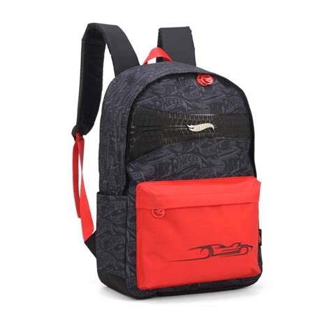 Mochila Luxcel Hot Wheels MS HW Preta