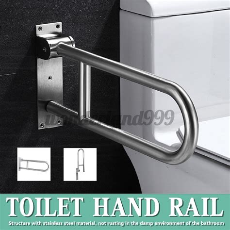 Stainless Steel Folding Handicap Grab Bar Toilet Bathroom Support