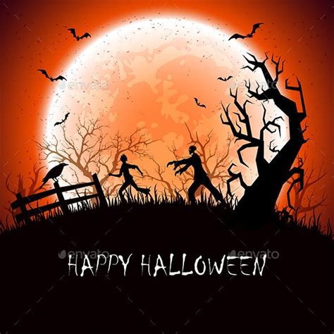 Halloween Background with Zombie | Halloween backgrounds, Scary ...