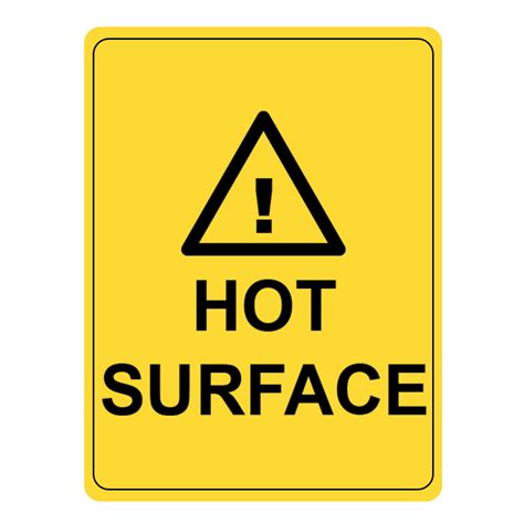 Hot Surface Safety Warning Sign Metal Aluminium Hazardous Caution Sign