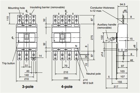 NF800 SEW 4P 800A Aptomat Mitsubishi MCCB 4 Pha 800A 50kA