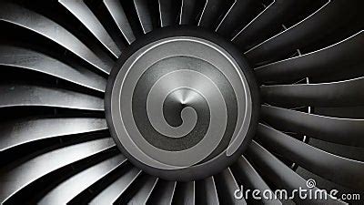 Animation Jet Engine, Close-up View Jet Engine Blades. Front View Of A ...