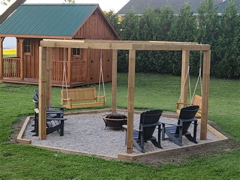 Porch Swing Fire Pit Backyard Firepit Area Fire Pit Swings Fire Pit