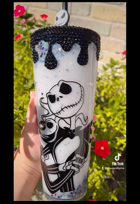 Jack Skellington Snowglobe Tumbler Rhinestones Drip Tumbler Halloween