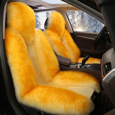 💰koupit Online 1pc Sheepskin Fur Car Seat Cover Universal Wool Car