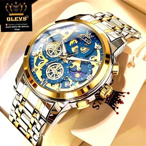 Olevs Hollow Machinery Chronograph Watch For Men Olevs Watch Bd