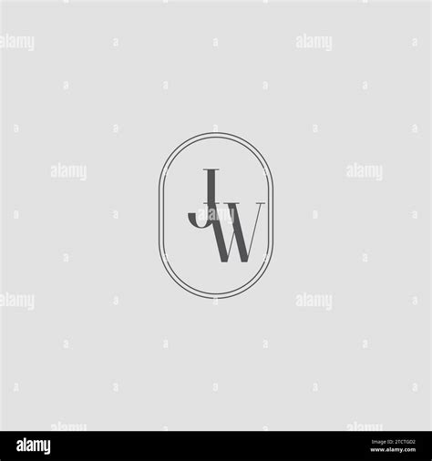 Initial JW Wedding Monogram Logo Design Vector Graphic Stock Vector