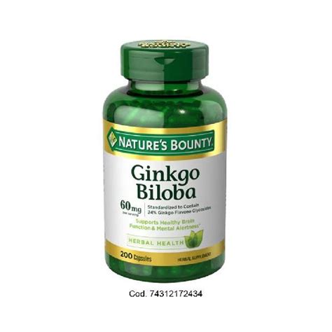 Nature S Bounty Ginkgo Biloba 60 Mg Frasco De 200