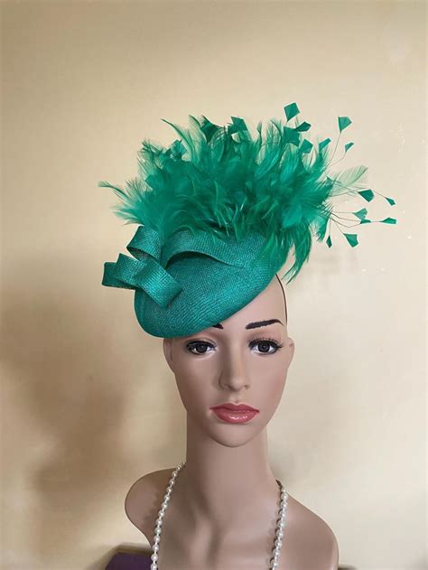 Emerald Green Ascot Hat Ascot Fascinator Emerald Green Wedding Hat