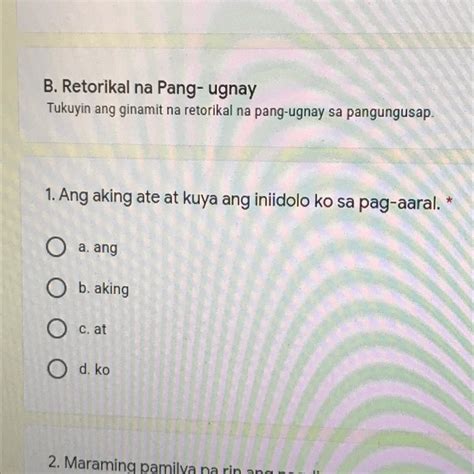 B Retorikal Na Pang Ugnay Tukuyin Ang Ginamit Na Retorikal Na Pang