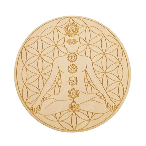 Tablero de madera de Chakra placa de péndulo sagrado árbol de la vida