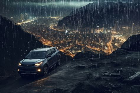 Car driving from city with rain | Premium Photo - rawpixel