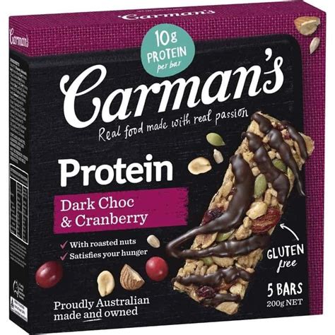 Buy Carmans Protein Bars Dark Choc And Cranberry 5 Pack Online