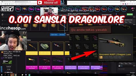 0 0001 ŞANSLA DRAGON LORE ÇEKİLİŞİN SONUCU UNLOST YouTube