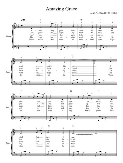 Print And Download Amazing Grace Amazing Grace For Piano Beginners Amazing Grace Sheet Music