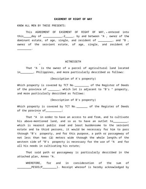 Docx Easement Of Right Of Way Dokumen Tips