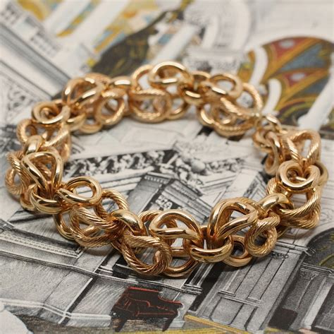 Circa 1950 1970 18k Italian Gold Bracelet Pippin Vintage Jewelry